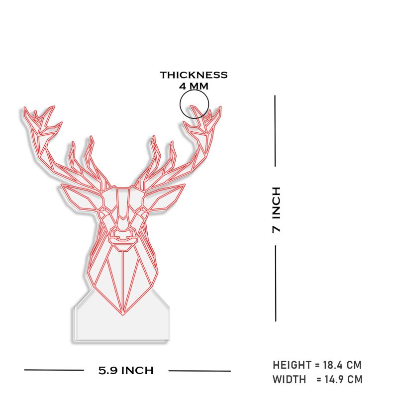 Poly-Art Deer Head Design Night Lamp